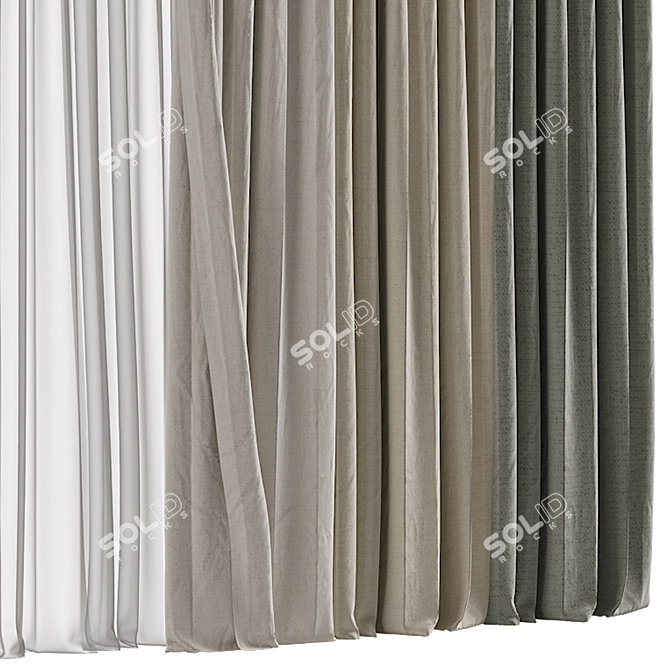  Textured Curtain Design Solution 3D model image 3