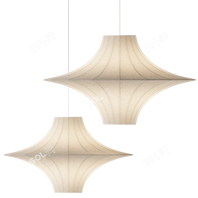 - Lokki Silk Pendant Lamp
- Elegant Silk Pendant Lighting 3D model image 1