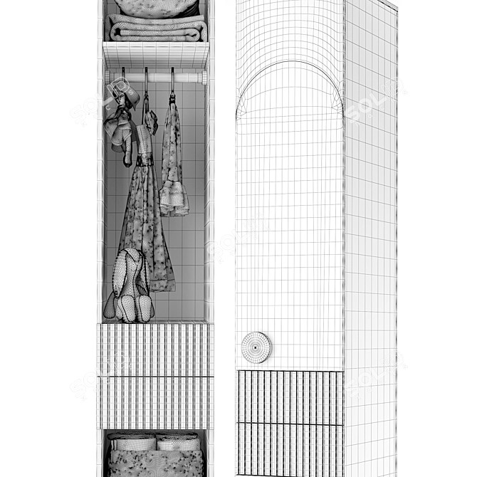 Mamka Rolo Bangma-1 Wardrobe 3D model image 6