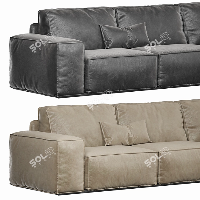 Modern Designer Wooden Frame Sofa 3D model image 5