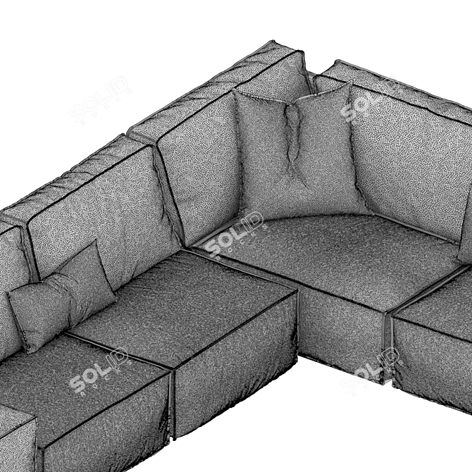 Modern Designer Wooden Frame Sofa 3D model image 6