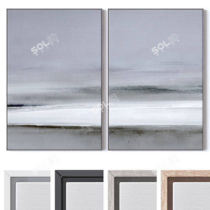 Abstract Wall Paintings Set 3D 3D model image 1