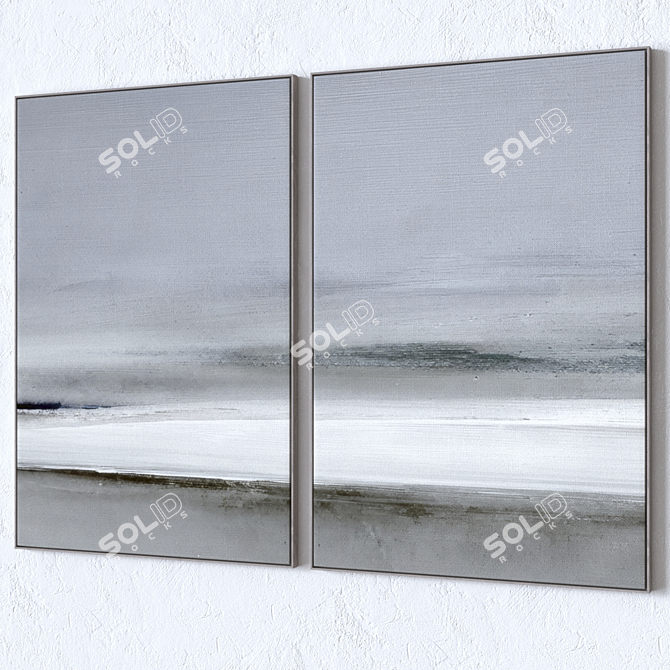 Abstract Wall Paintings Set 3D 3D model image 2