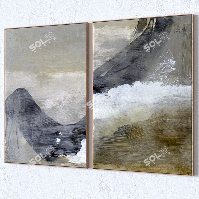 Large Wall Paintings Set 3DSMax 3D model image 3