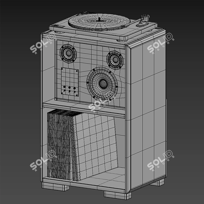 Vinyl Orbit Turntable Speaker Set 3D model image 4