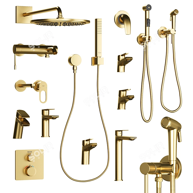 Modern Bathroom Mixer Set: Clever & Grohe 3D model image 2