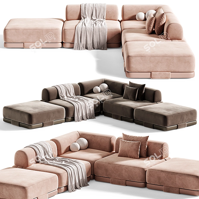 Insula Modular Sofa By Kettal 3D model image 5