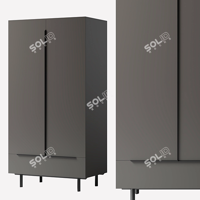 Damien Double Wardrobe Natural Oak 3D model image 2