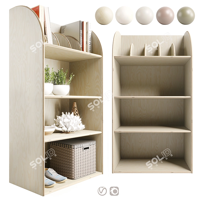 Montessori Inspired Kids Bookshelf 3D model image 1