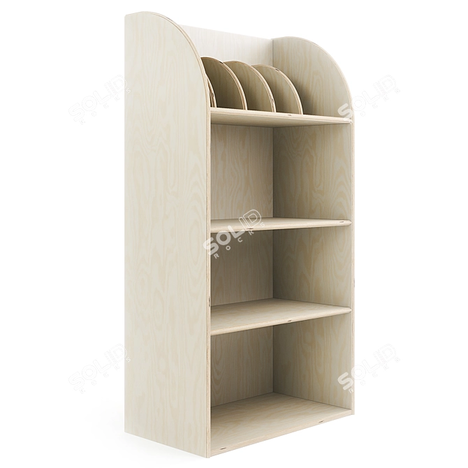 Montessori Inspired Kids Bookshelf 3D model image 4