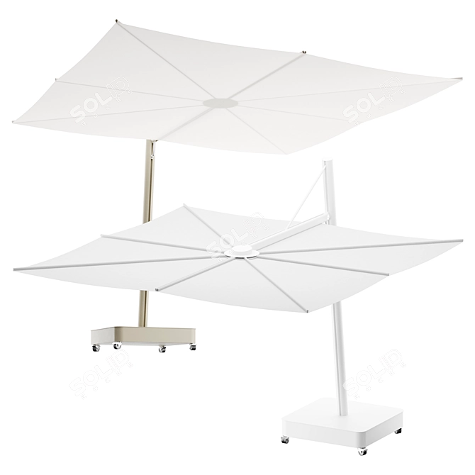 Singular Shade Tilted Umbrella 3D model image 1