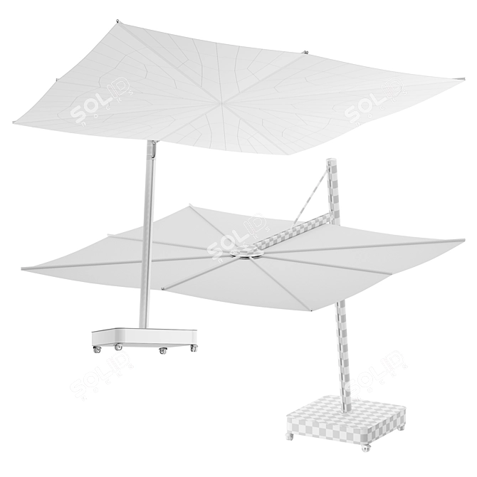 Singular Shade Tilted Umbrella 3D model image 4