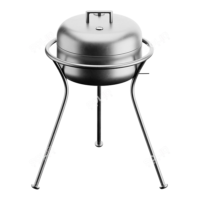 Russian BBQ Grill Black Edition 3D model image 2