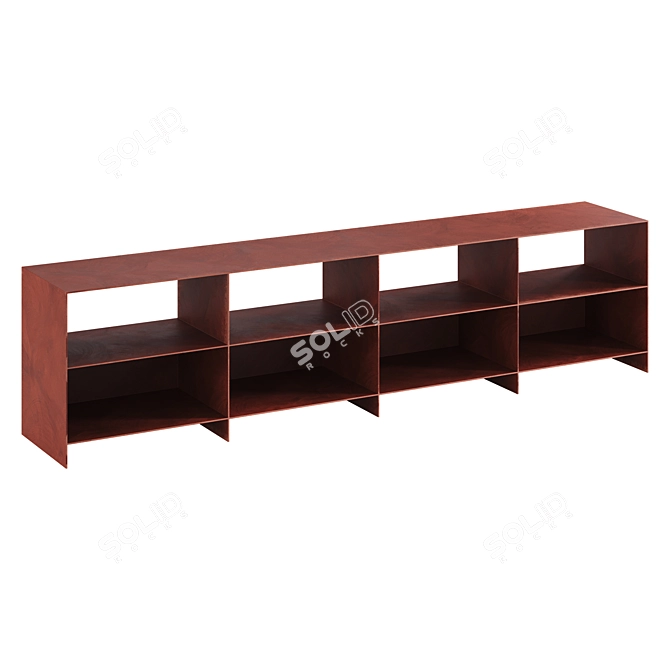 Industrial Steel Bookshelf 3D model image 2