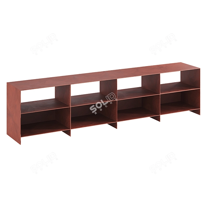 Industrial Steel Bookshelf 3D model image 7