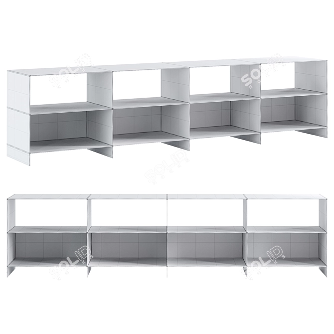 Industrial Steel Bookshelf 3D model image 10