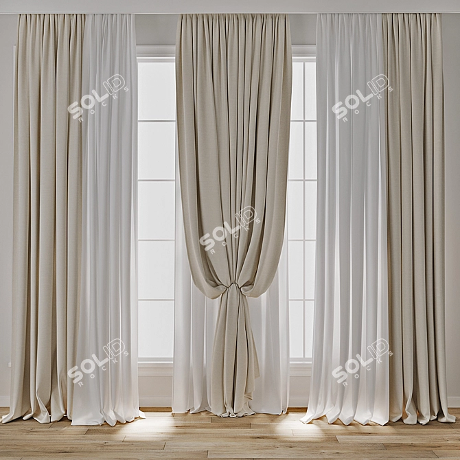 Design Curtain 3D Model Collection 3D model image 1