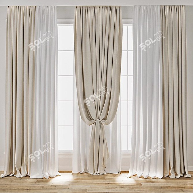 Design Curtain 3D Model Collection 3D model image 4