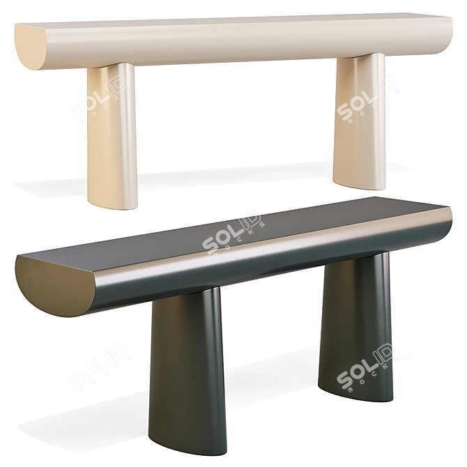 Sculptural Elegance Console Table 3D model image 1