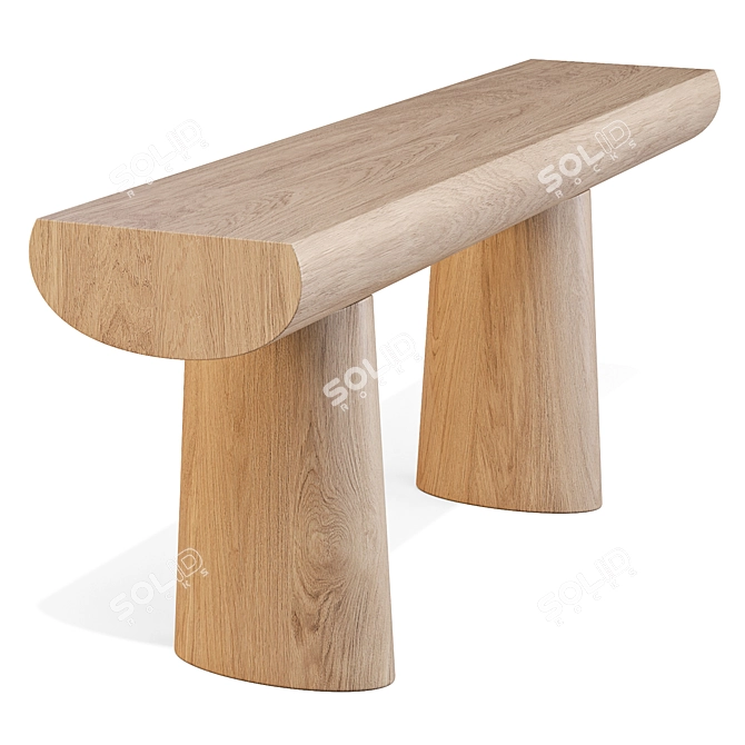 Sculptural Elegance Console Table 3D model image 2