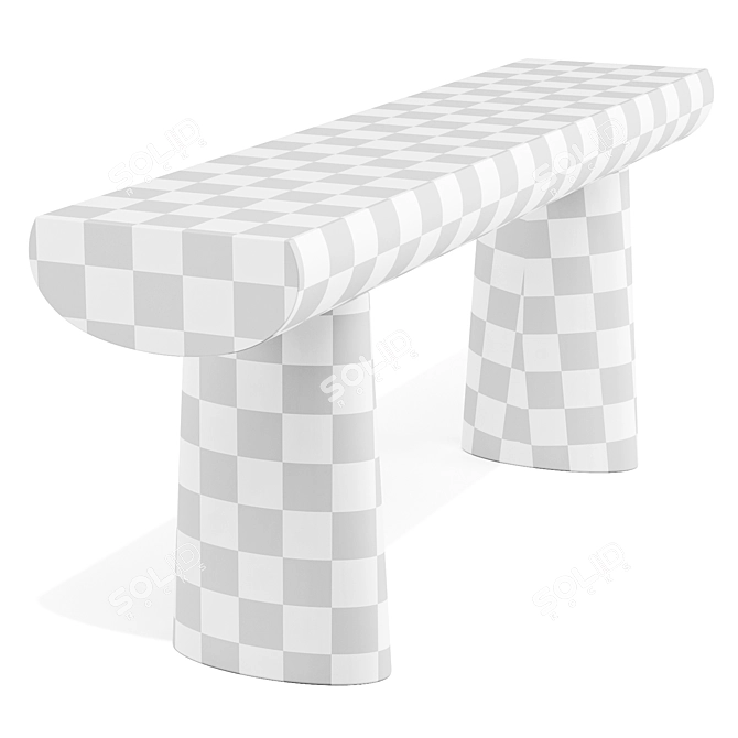 Sculptural Elegance Console Table 3D model image 6