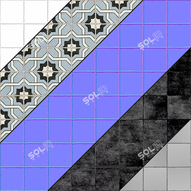 Casablanca Matte Ceramic Tile - PBR Seamless Materials 3D model image 3