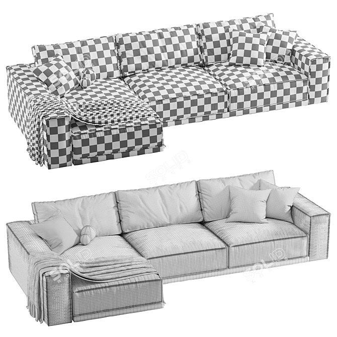 Rafael Chaise Sofa: Contemporary Elegance 3D model image 7