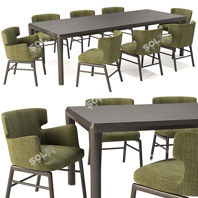 Flexform Vesta Dining Set 3D model image 1