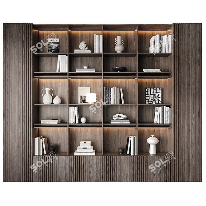  Modern Bookcase Design Furniture 3D model image 1