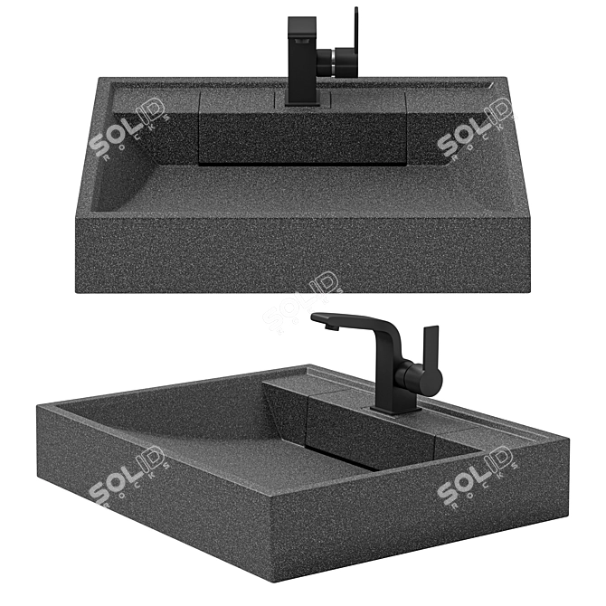 Aquaton Рейн 60 cm Graphite Sink 3D model image 4