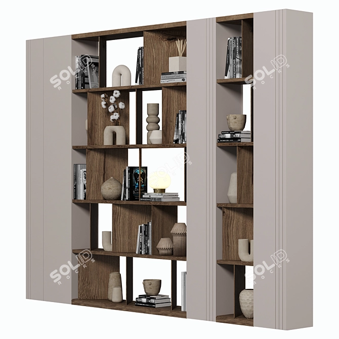 Modular Cabinet Shelves Bookcase 3D 3D model image 2