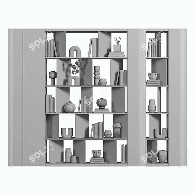 Modular Cabinet Shelves Bookcase 3D 3D model image 4