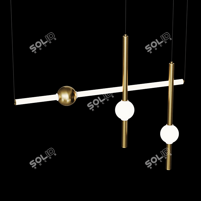 Modern LED Suspension Light Fixture 3D model image 3