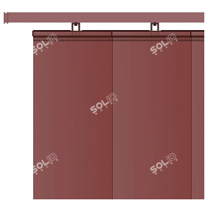  Customizable Vertical Blinds Set 3D model image 3