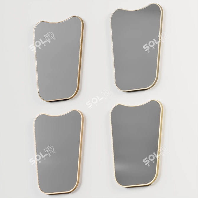 Bellona Gold Wall Mirror 3D model image 5