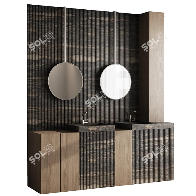  Modern Room with Mirrors 3D model image 1