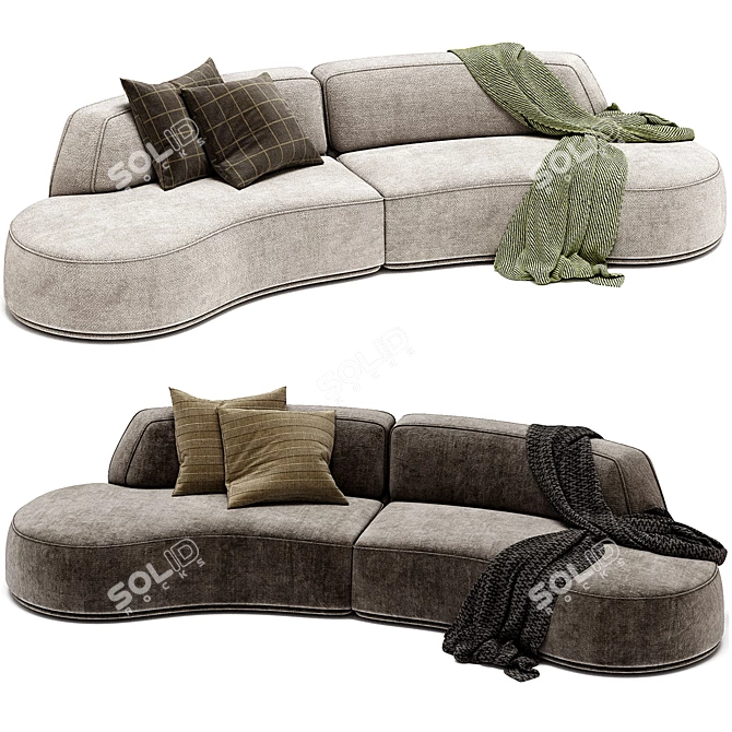 Elegant Bagutta Sofa CTS SALOTTI 3D model image 2