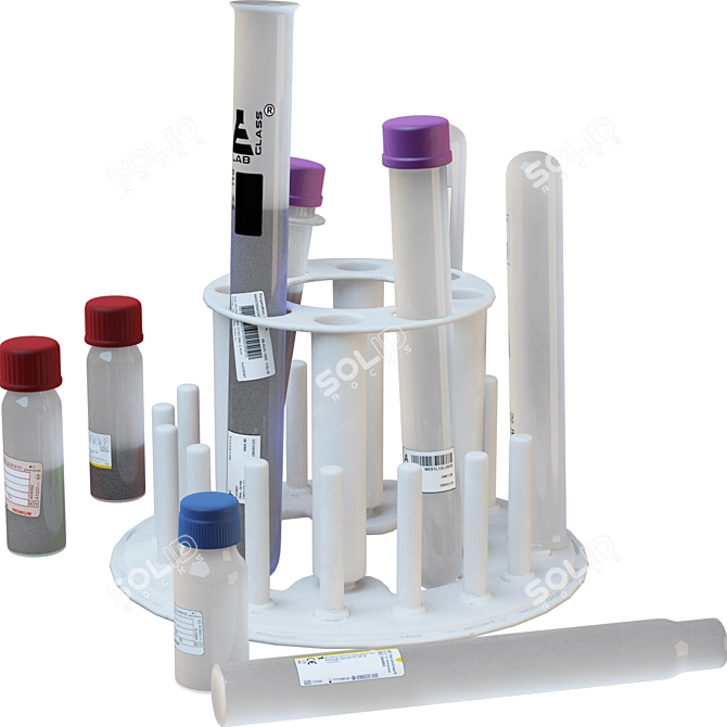 Test Tube Stand for Experiments 3D model image 3