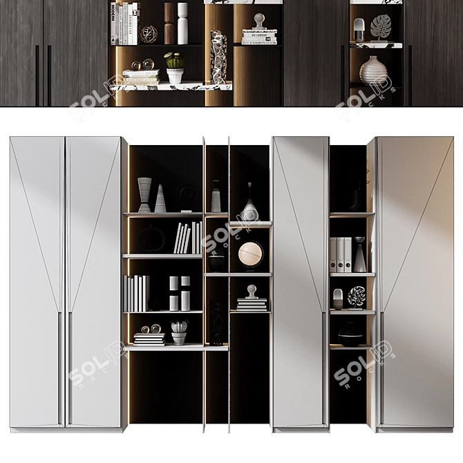 Modern Bookshelf Composition GHS-2577 3D model image 4