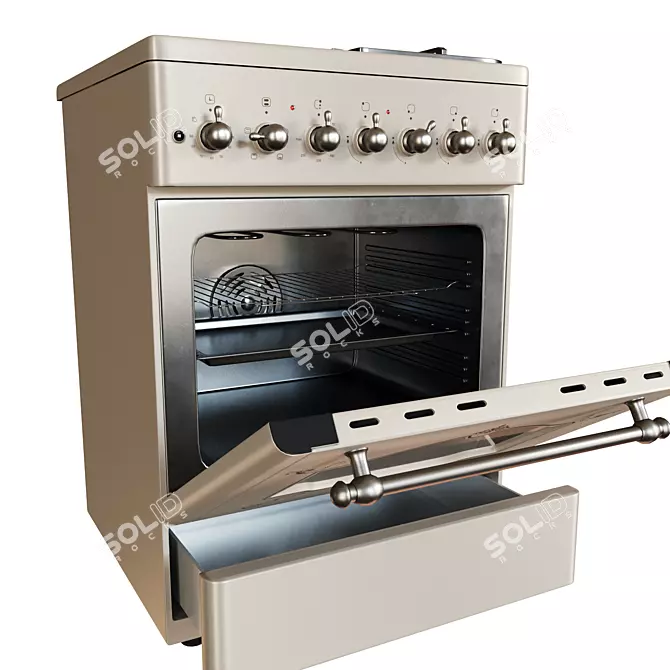 Retro Style ilMonte Gas Electric Range 3D model image 3