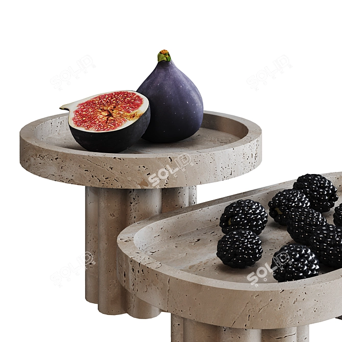 Travertine Vase with Fruits 3D model image 2