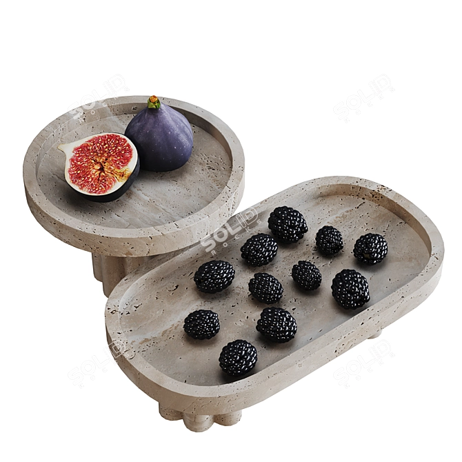 Travertine Vase with Fruits 3D model image 3