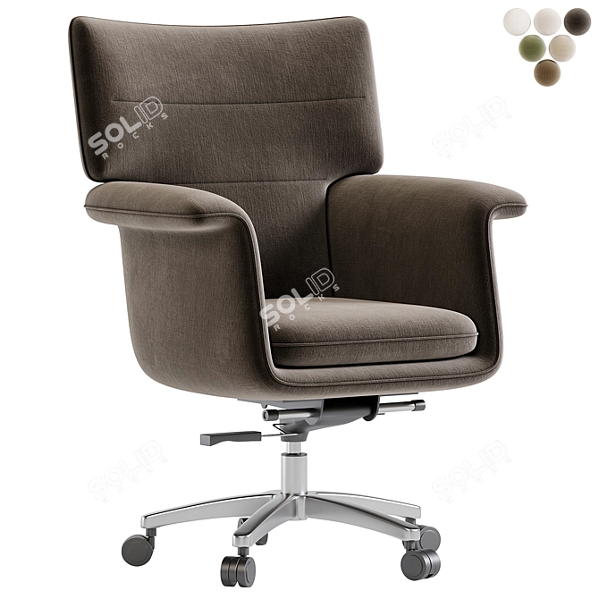 Modern Humphrey Desk Chair, Natural 3D model image 4