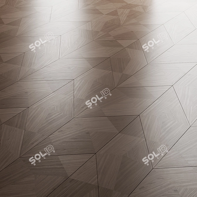 Golden Leaf Parquet Panels 3D model image 1