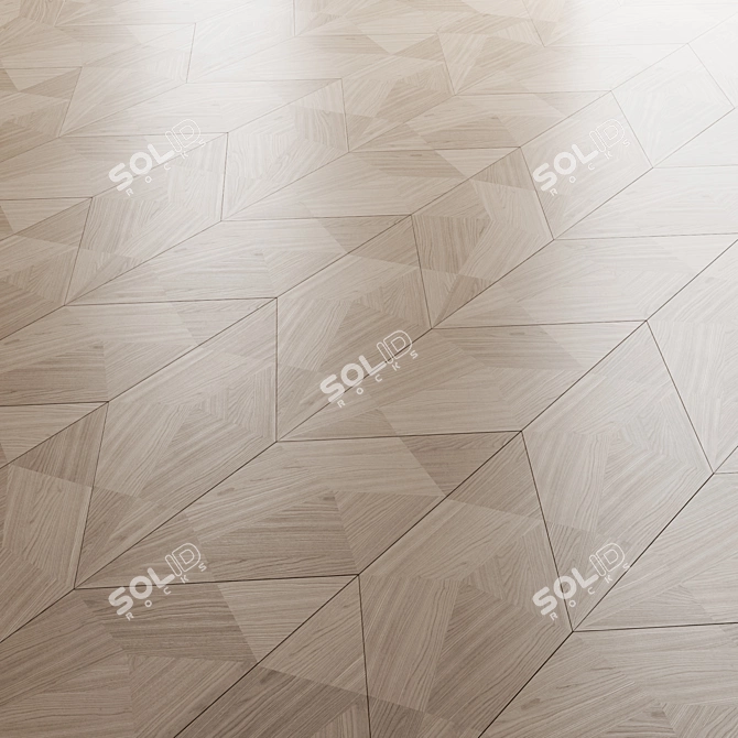 Golden Leaf Parquet Panels 3D model image 2