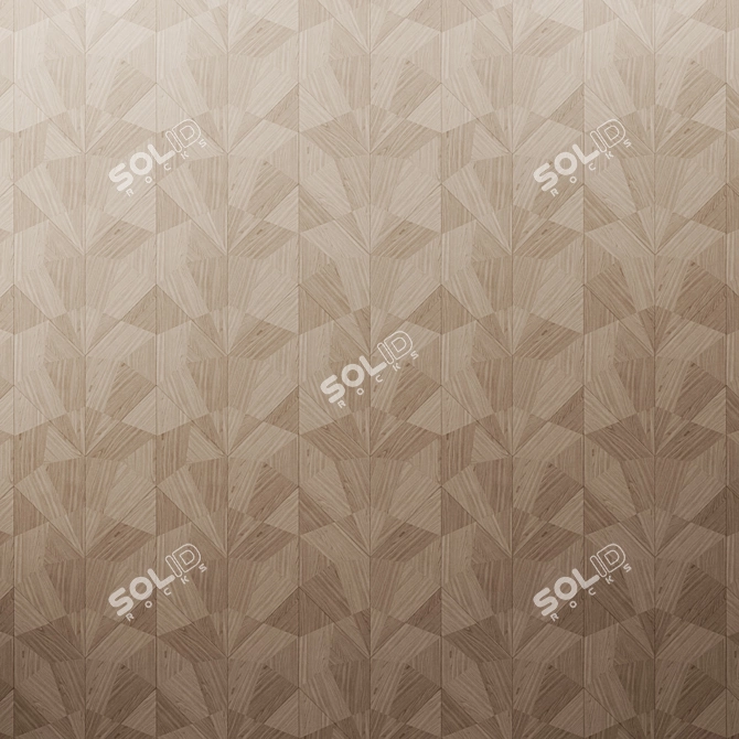 Golden Leaf Parquet Panels 3D model image 3