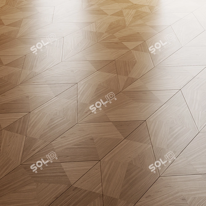 Golden Leaf Parquet Panels 3D model image 4