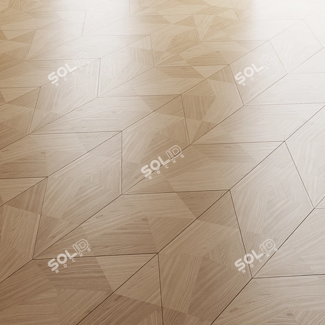 Golden Leaf Parquet Panels 3D model image 5