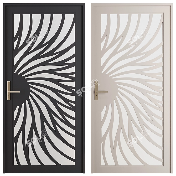 Modern Entrance Door Set82 3D model image 1