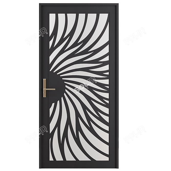 Modern Entrance Door Set82 3D model image 2